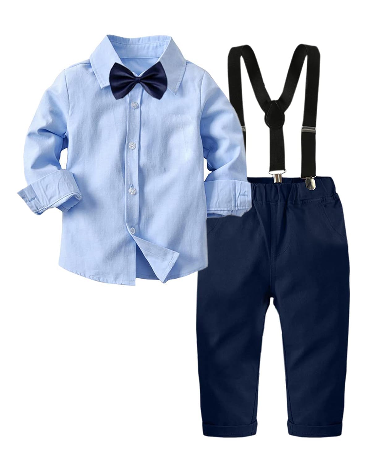 Toddler Boy Clothes Suit Gentleman Wedding Outfits, Formal Dress Shirt+Bowtie+Vest+Pants