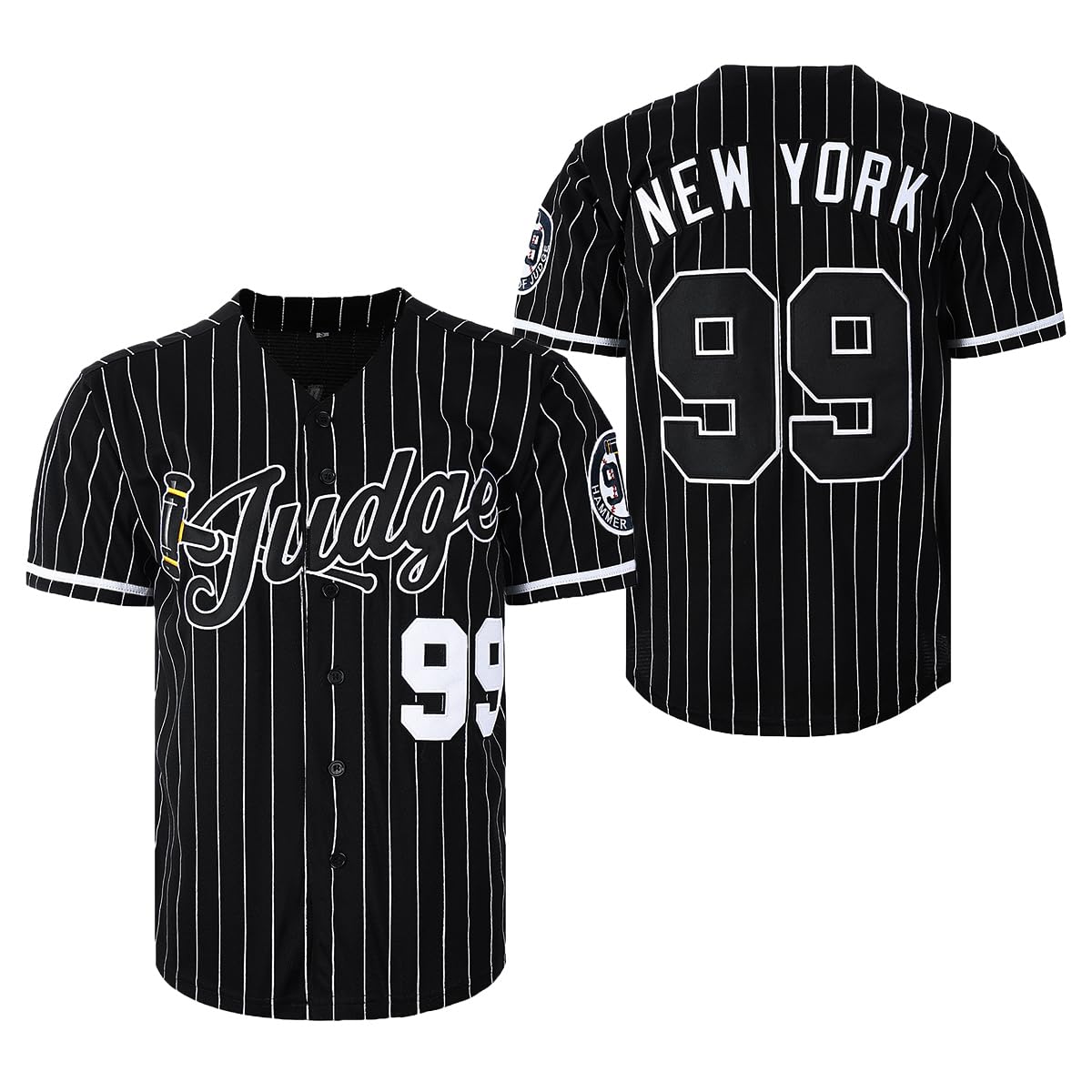 Stitched New York 99 Baseball Jerseys Shirts Hip Hop Button Down Men's Clothing for Party Christmas Gift, black, L