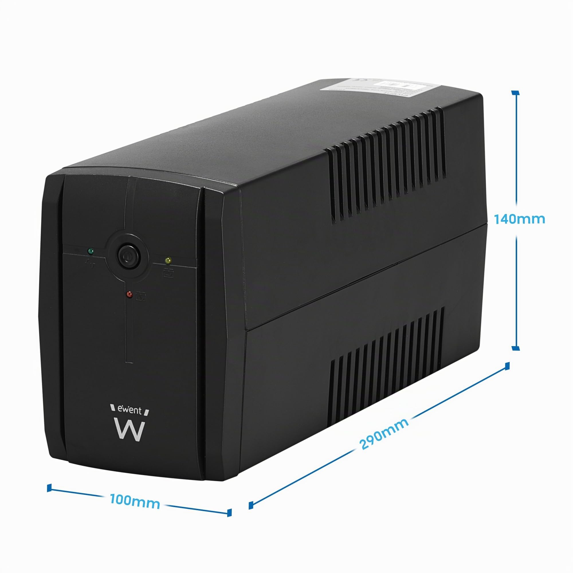 Ewent UPS Gruppo di continuità, Potenza 780VA (390W) 250V, Protezione da Sovratensioni,Sbalzi Corrente e Blackout, Autonomia 10 min, 2 prese Schuko EU, AVR Line Interactive per PC, Modem, Console