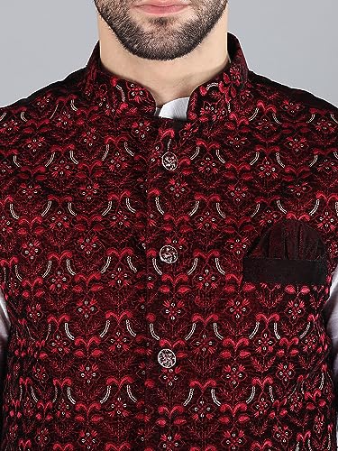 Image of Uri and MacKenzie Men's Silk Blend Kurta Pajama with Designer Ethnic Nehru Jacket /Modi Jacket
