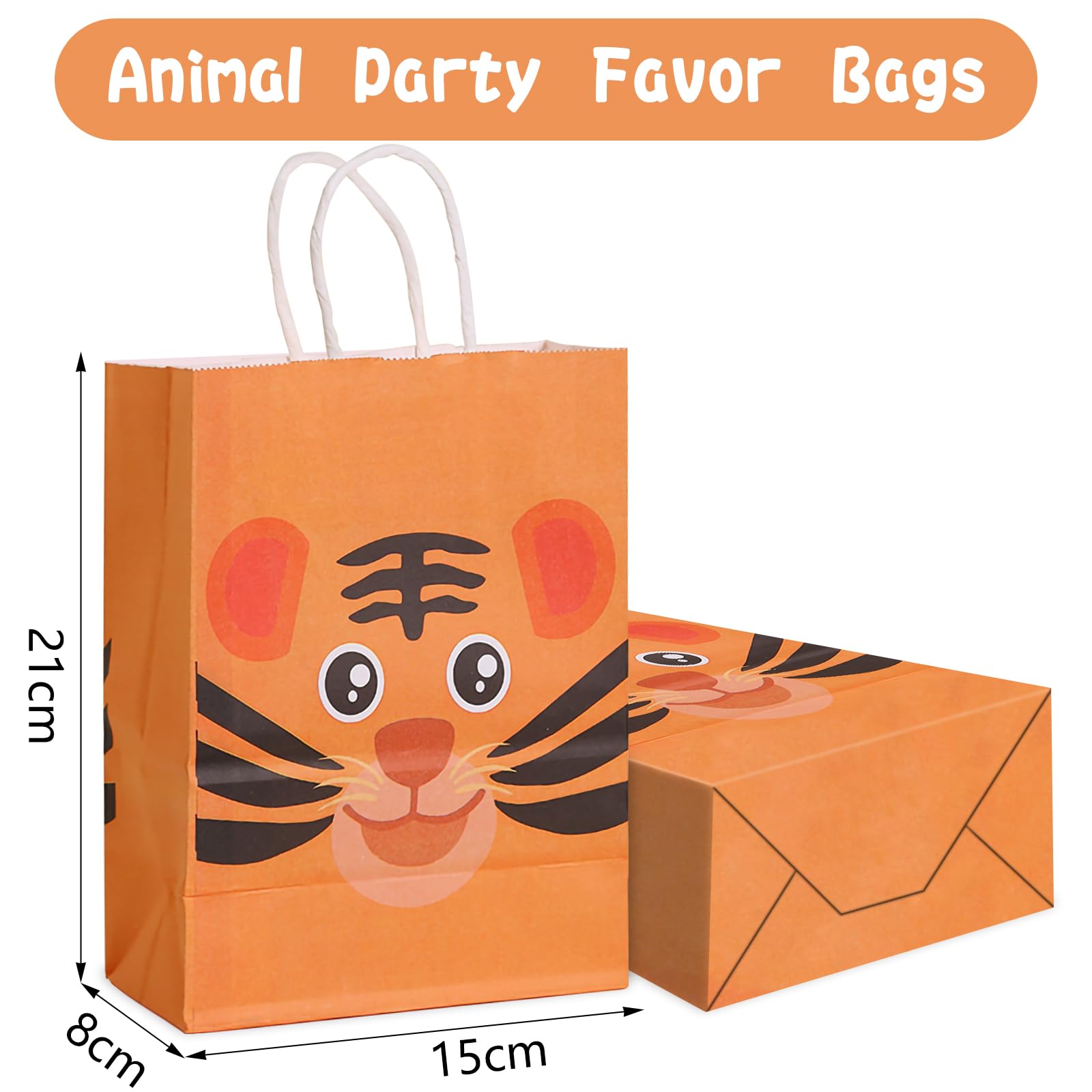 30 Pièces Sac Cadeau,Pochette Cadeau,Sac En Papier Kraft Avec Poignée Pour Halloween,Noël,Fête,Shopping(21 * 15 * 8cm