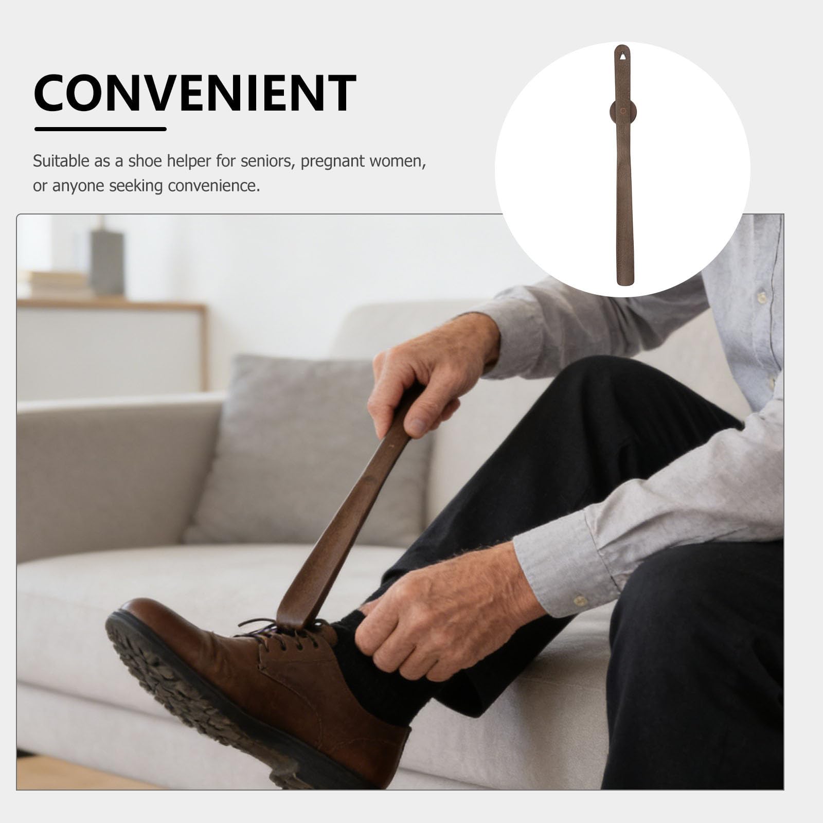 Healeved Calzascarpe Magnetico in Legno di Faggio 50cm per Anziani
