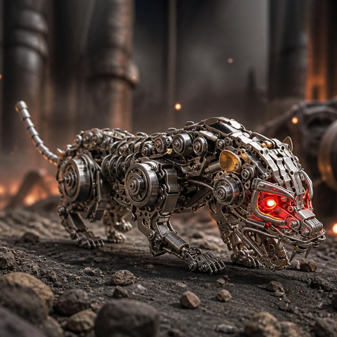 Kit fai da te 3D "Leopardo meccanico" in metallo (oltre 1000 pezzi)