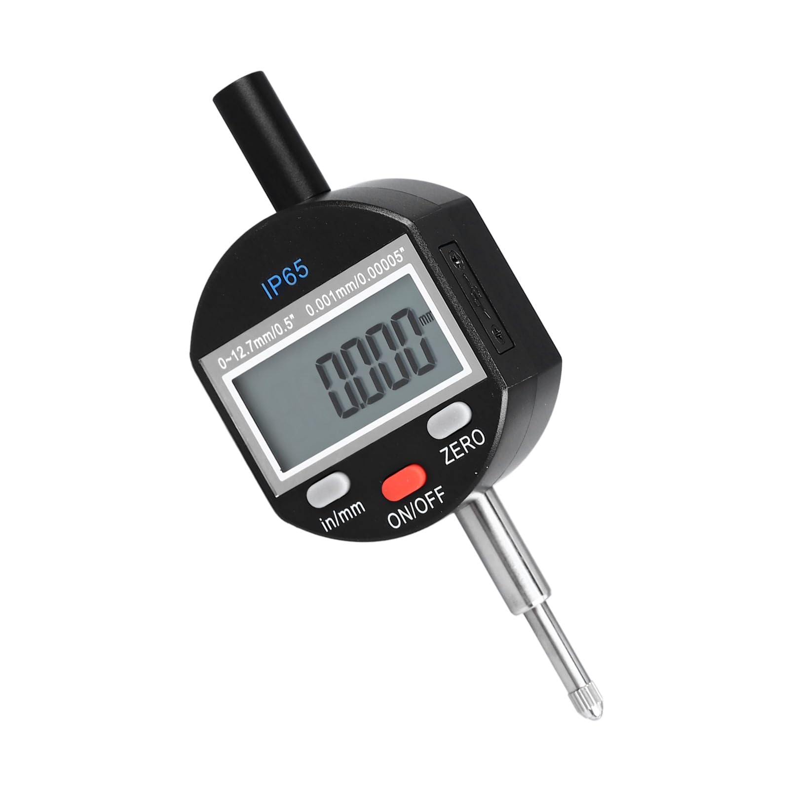 Indicador de Dial Digital, Rango de 0 12 7 Mm Resolución de 0 001 Mm IP65 Indicador de Dial a Batería a Prueba de Agua con Base Magnética para Uso Industrial en Taller