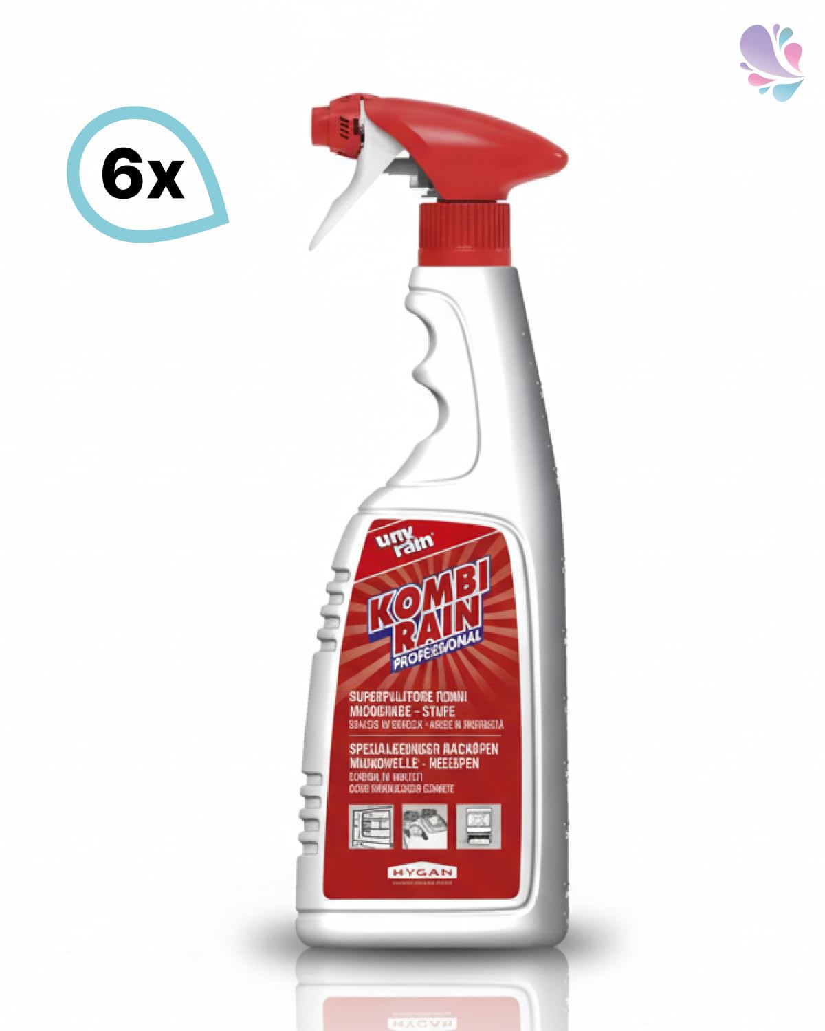 Spezialreiniger Kombidämpfer Küche 6x750 ml | Gegen Fett, Öl, Eiweiß, Verkrustungen, für Öfen, Grill, Mikrowelle & Fritteuse