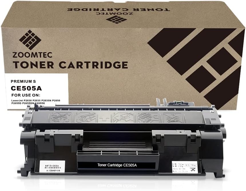 ZOOMTEC Replacement for HP CE505A 05A CE505X Toner Cartridge Compatible for HP LaserJet P2030 P2035 P2035N P2050 P2055 P2055D P2055DN P2055X Printer