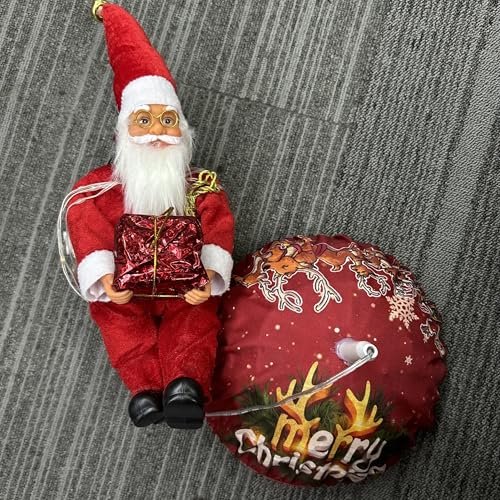 PATEMZON Guirnalda de Luces de Papá Noel, Luces LED de Navidad con Paracaídas de Papá Noel, Luces de Decoración de Navidad con Mando y 8 Modos, Luz Navideña Decoración Interior Exterior