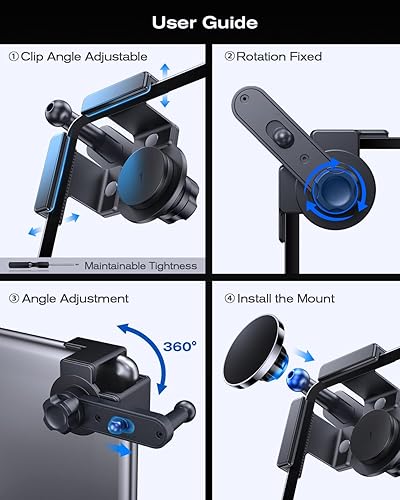Miniatura 8 de Soporte magnético ajustable de 360 para GMC Hummer 2022-2026 pantalla de 13.4 pulgadas, compatible con pantalla para soporte magnético MagSafe para