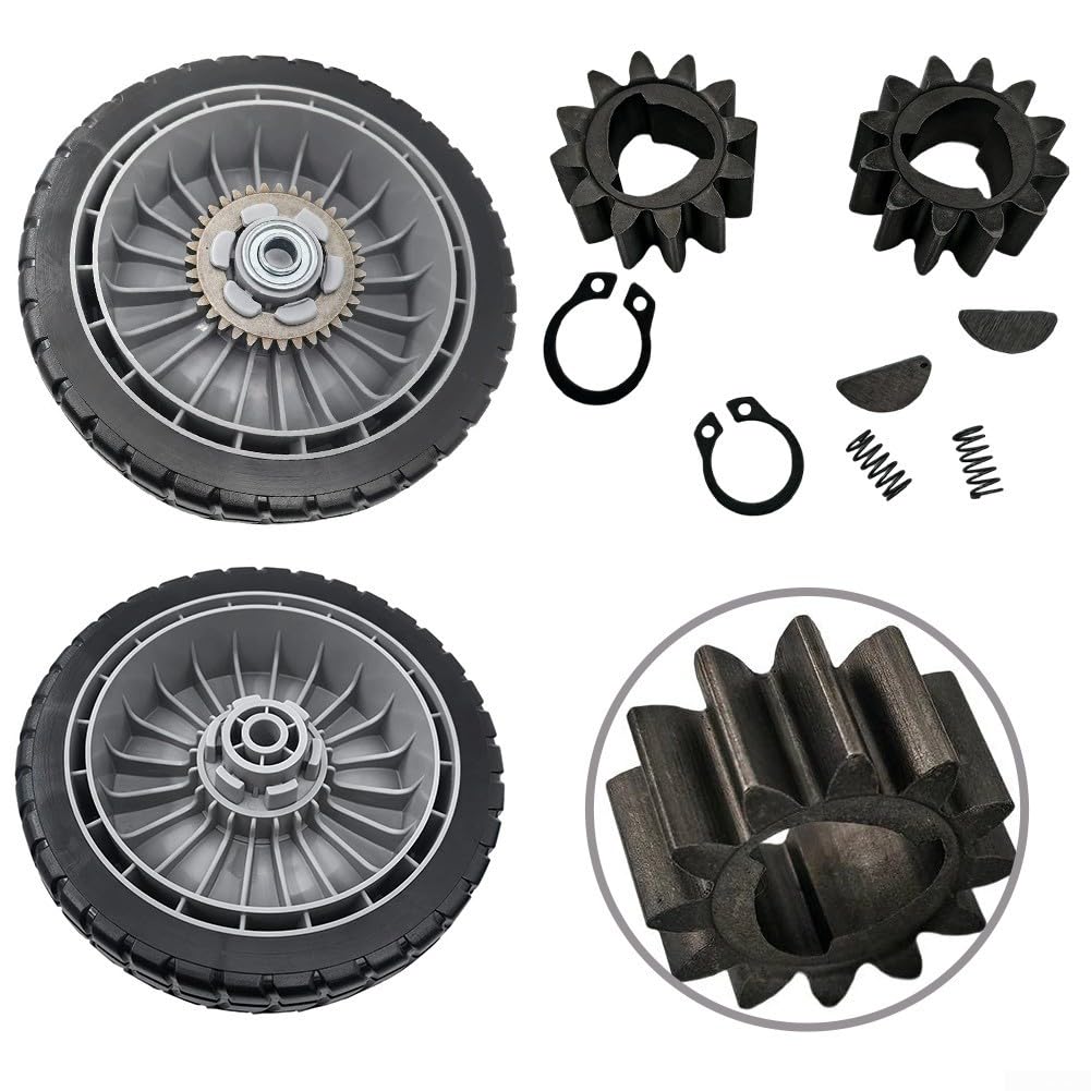 Set di ruote di ricambio e kit ingranaggi per Honda HRR216 HRS216 HRT216 con costruzione per una maggiore durata del tosaerba (2 ruote posteriori+2 marce)