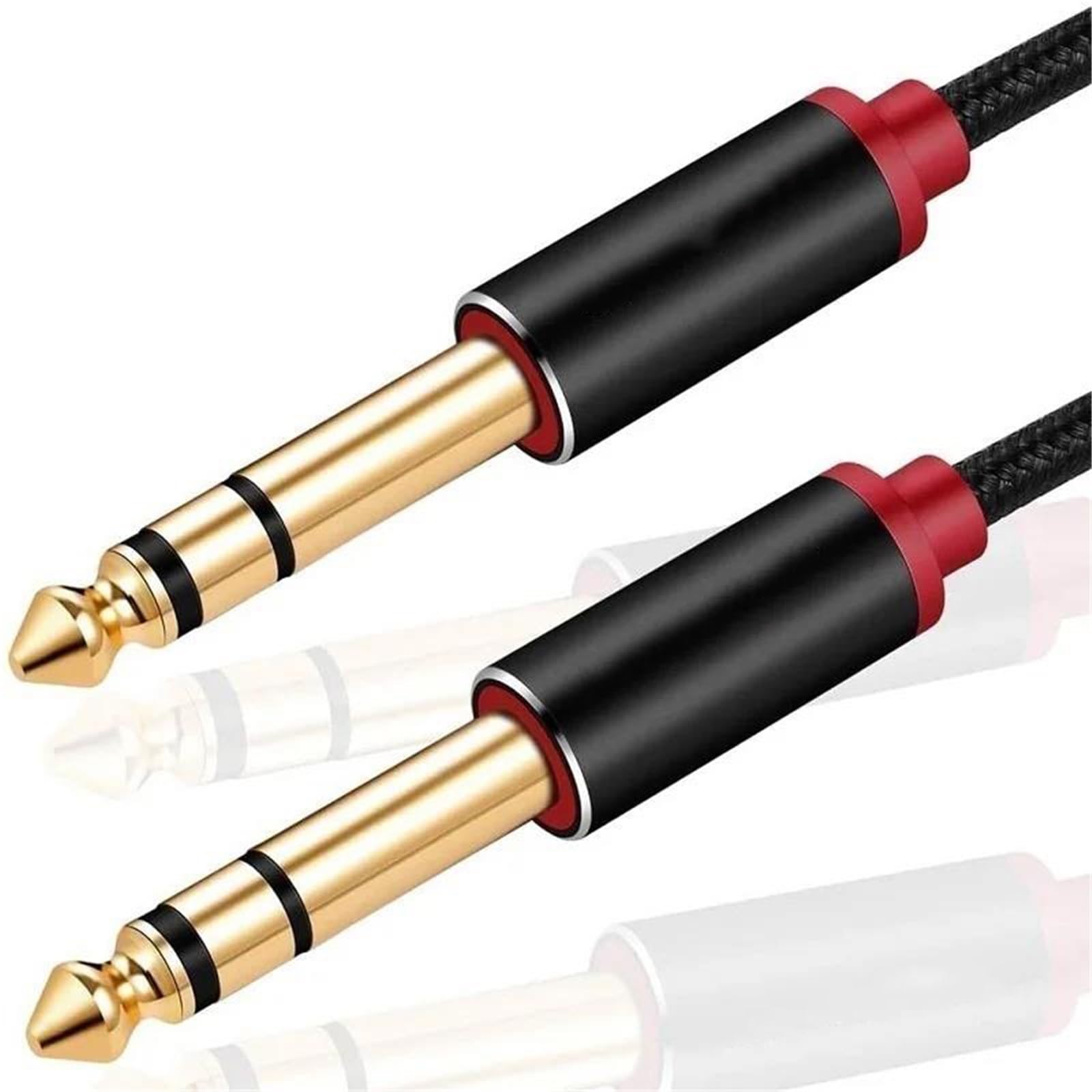 Cable De Audio Para Guitarra Cable De Instrumento 6,35mm 1/4 TRS Estéreo Para Amplificador Bajo Mandolina Guitarra Eléctrica(5m)