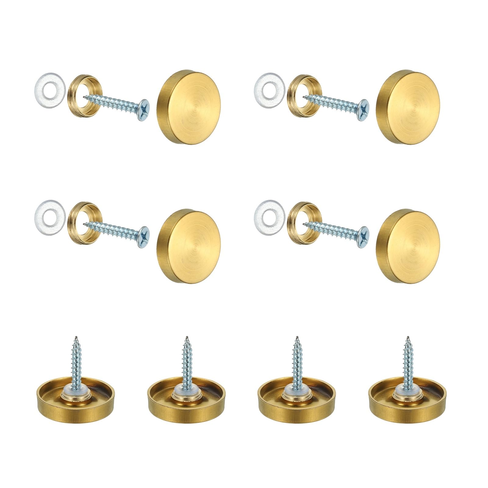 YELARXI Mirror Screws 304 Stainless Steel Decorative Caps Cover Nails Fasteners