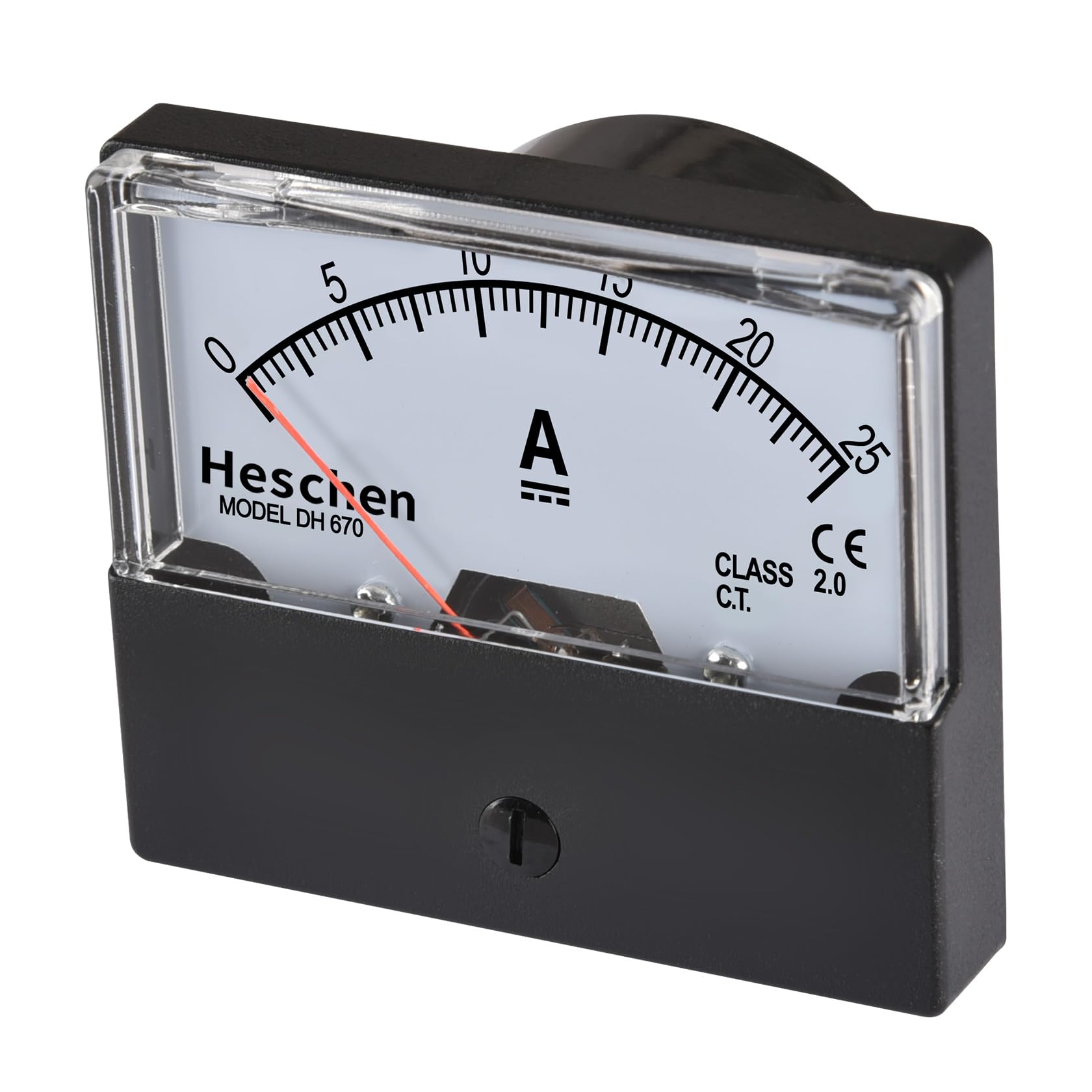 Heschen Tester dell'amperometro del misuratore di corrente montato su pannello rettangolare, DH-670, CC 0-25A, classe 2.0