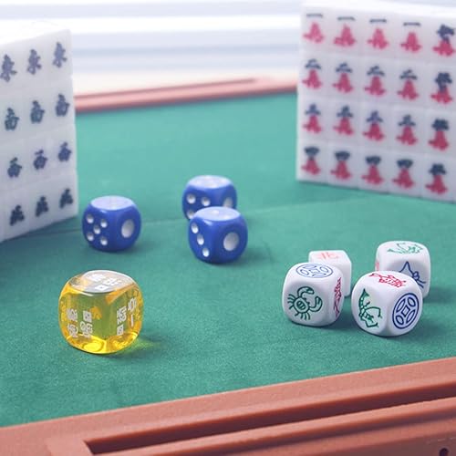 Miniatura 4 de BESPORTBLE Juego de 2 juegos de mesa de mahjong portátil de póquer estera de juego en miniatura chino Mahjong mesa cubierta de mesa Mini juegos de