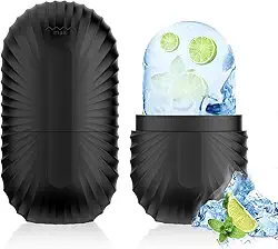 Rolo de gelo para rosto e olhos, suporte de gelo facial de silicone reutilizável, molde de gelo para cuidados com a pele, rolo de cubo de gelo para encolhimento de poros antirrugas, reduz o inchaço,