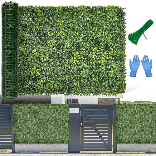 DMGarden Artificial Boxwood Roll Panel Backdrop: 48X120 UV-Anti Greenery Faux Grass Wall Hedge for Indoor Outdoor Green Decor & Backyard Background Decorations Fence Covering Privacy