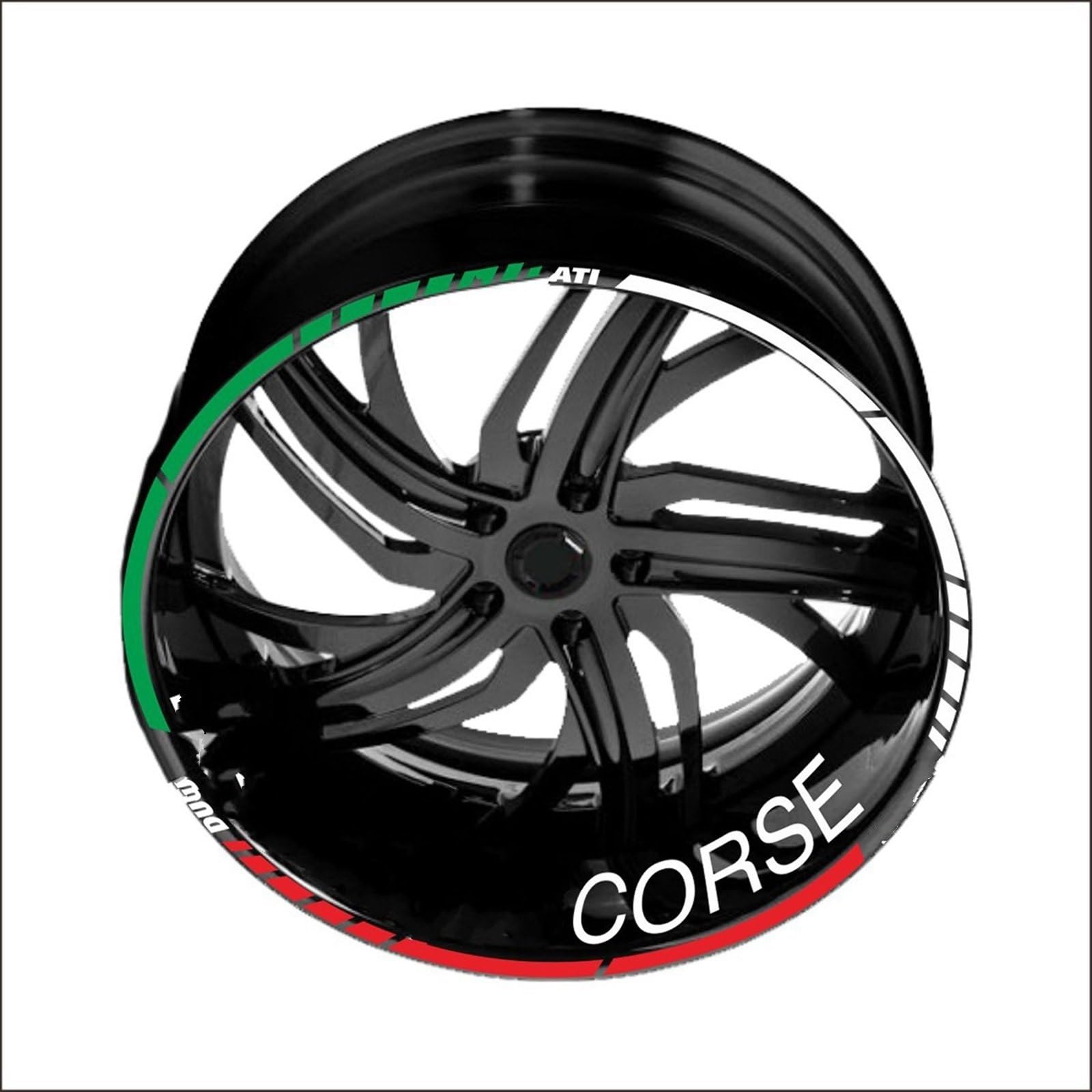 Motorcycle Racing Rim Sticker Wheel Decal Corse for Ducati for Monster for Multistrada-Performance(Color6)