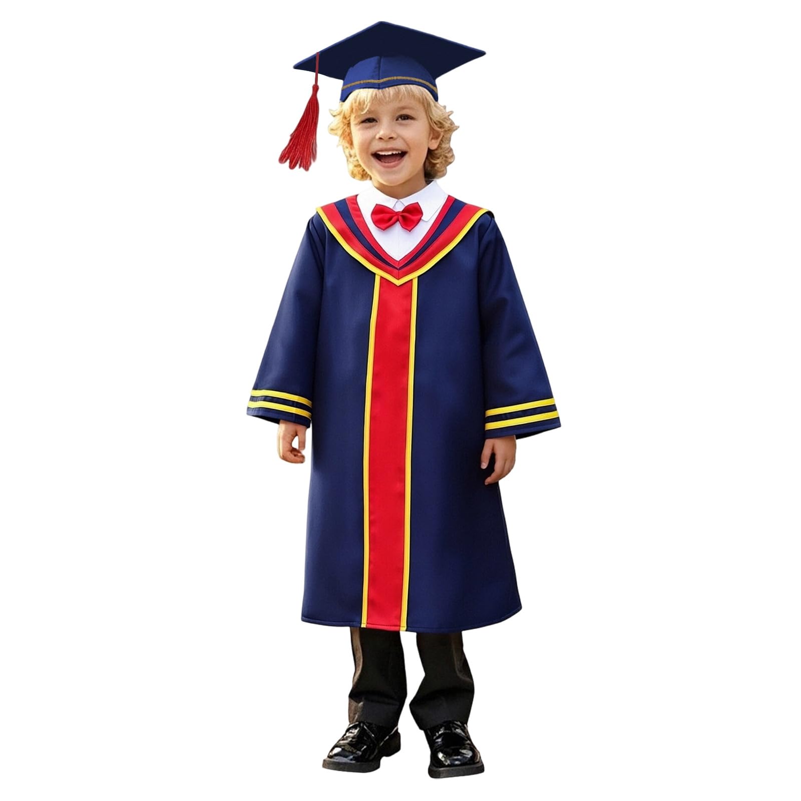 Kindergarten 2025 Graduation Cap and Gown Tassel Sets with Charm 2PCS Graduations Stoles for Kids Grad Party Clothes