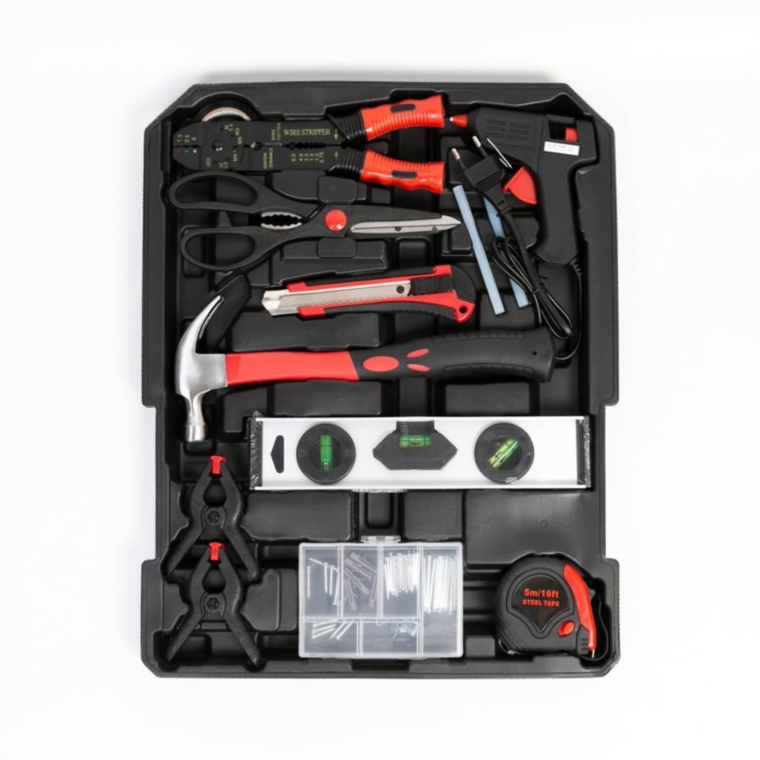 MBI - Valigetta attrezzi completa con 318 Pezzi con 4 scomparti removibili, ruote e manico, Carrello porta attrezzi 51x36x20 Cm, cassetta da lavoro fai da te