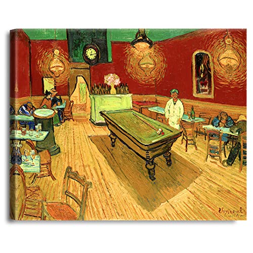 A&T ARTWORK The Night Cafe in The Place Lamartine in Arles by Vincent Van Gogh. The World Classic Art Reproductions, Giclee Canvas Prints Wall Art for Home Decor,30x36x1.5 inches