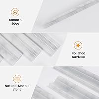 Vista 5 de 10 piezas de molduras de mármol blanco Carrara para silla, molduras de mármol de Carrara de 2 x 12 pulgadas para baño, cocina, ducha, paredes