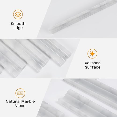 Miniatura 5 de 10 piezas de molduras de mármol blanco Carrara para silla, molduras de mármol de Carrara de 2 x 12 pulgadas para baño, cocina, ducha, paredes de