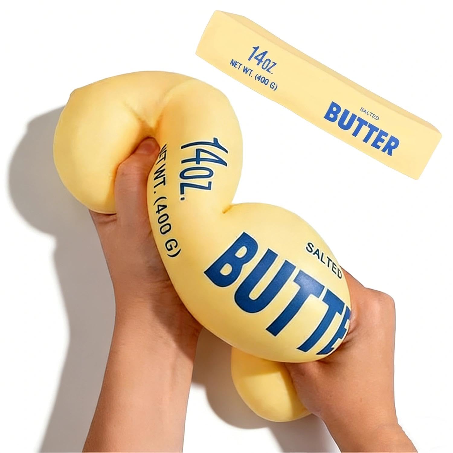Giant Butter Squishy – Jumbo Squishy Butter Stick, Large & Mini Squeezy Butter Toy, 14oz Stress Relief Slow Rising Fun, Extra Large (14 Oz)