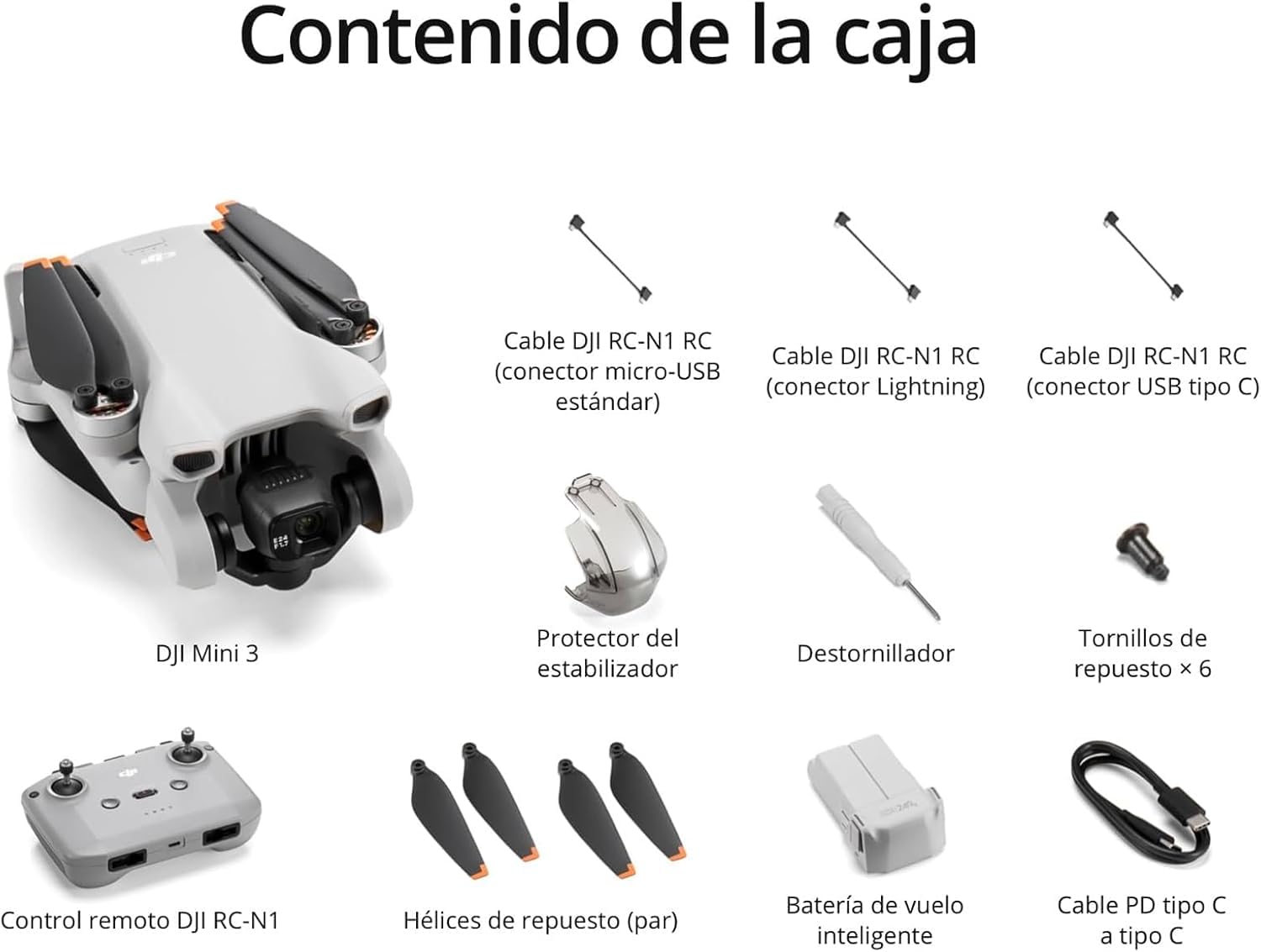 DJI Mini 3 – Dron Mini con cámara ligero y plegable con vídeo 4K HDR, 38 min de tiempo de vuelo, Grabación vertical y funciones inteligentes, con Mando a distancia, C0