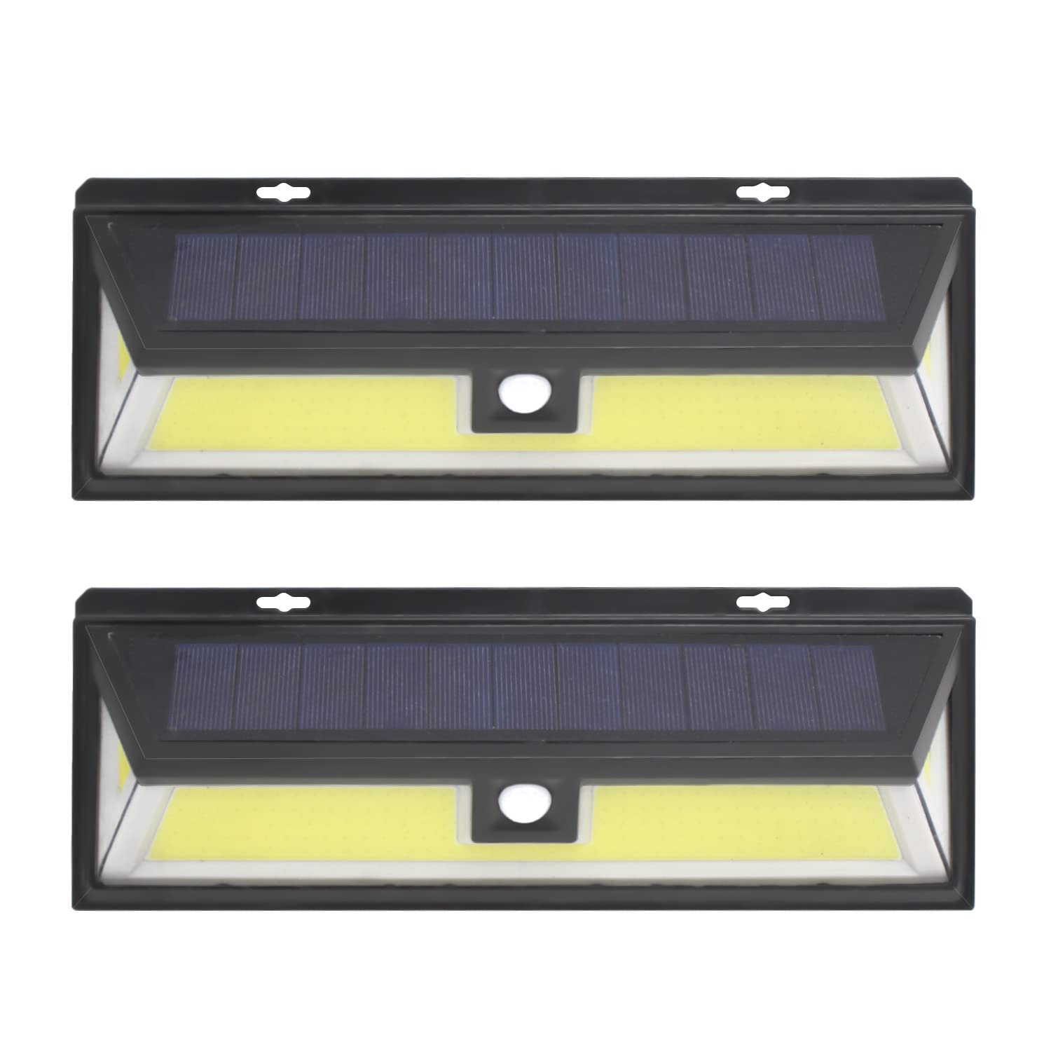 118 LED Solar Lights Outdoor, Upgraded Solar Motion Sensor Security Lights - Solar Powered Lights Waterproof Wireless Wall Lights Solar Lamps Garden Fence Lights with 3 Modes for Outside (2 Pack-COB)