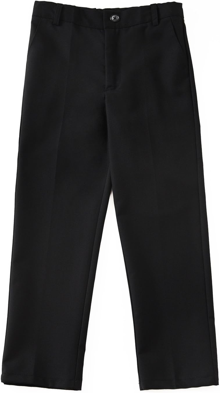 Flat Front Boys Dress Pants with Adjustable Waist