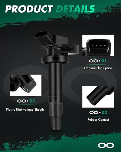 Vista 1009 de SCITOO 1 bobinas de encendido con 4 bujías de iridio para Chevrolet 2011-2015 Cruze 1.4L 2016 Cruze Limited 1.4L 2012-2020 Sonic 1.4L 2013-2021 Trax