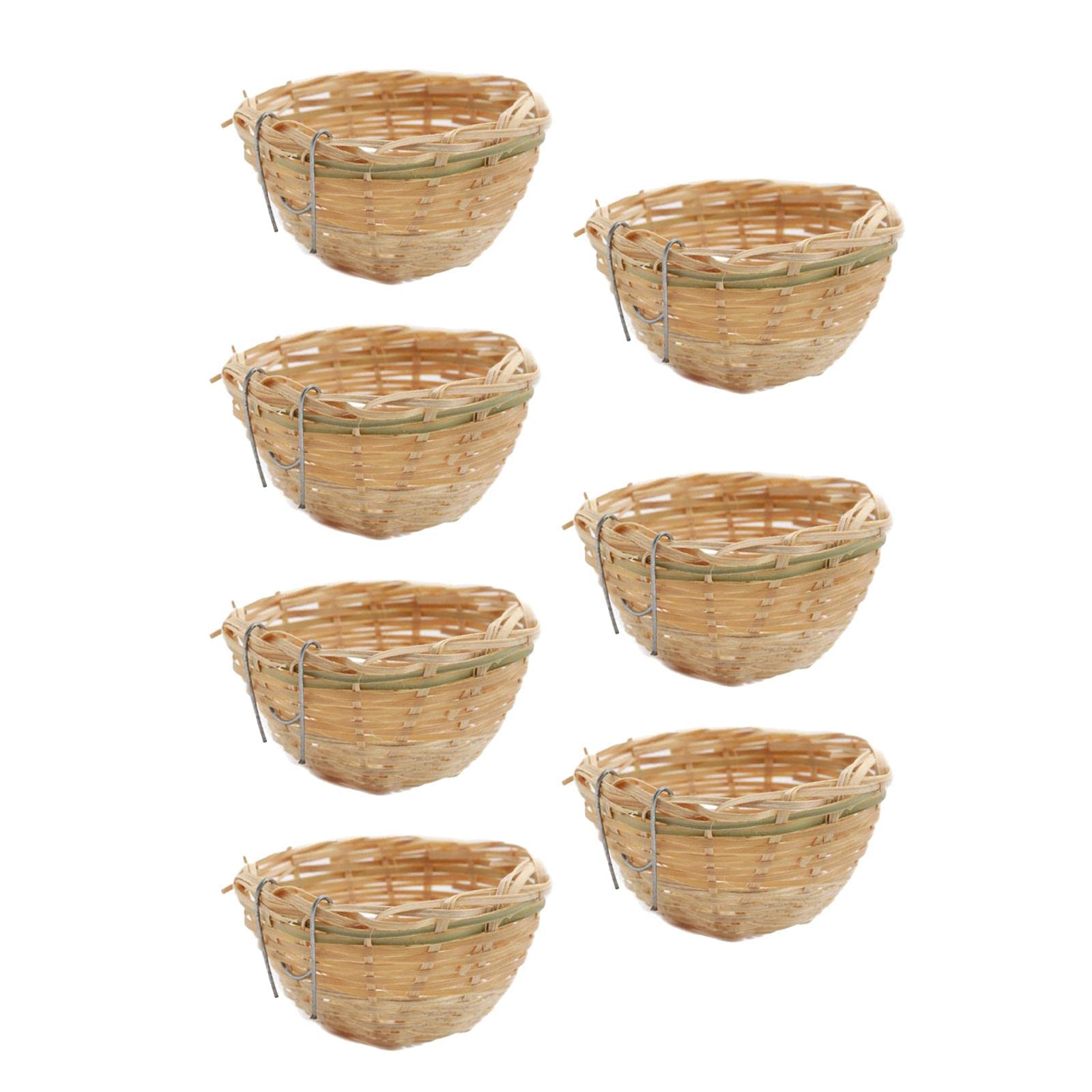 CALANDIS™ 7pcs Bamboo Canary Nest Pan Bird Breeding Hatch Cage Small Parrot Rest Cave | Birdhouses | Bird & Wildlife Accessories | Yard, Garden & Outdoor Living-image-20
