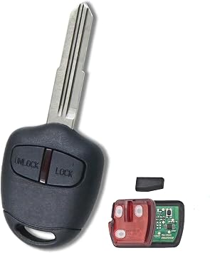 433mhz 2 Buttons For Mitsubishi Key Fob Remote Fob for Mitsubishi L200 Montero Pajero Shogun Triton Lancer Outlander Key with 46chip MIT11 Blade Fit for Car Owner Replace or Add Spare Key