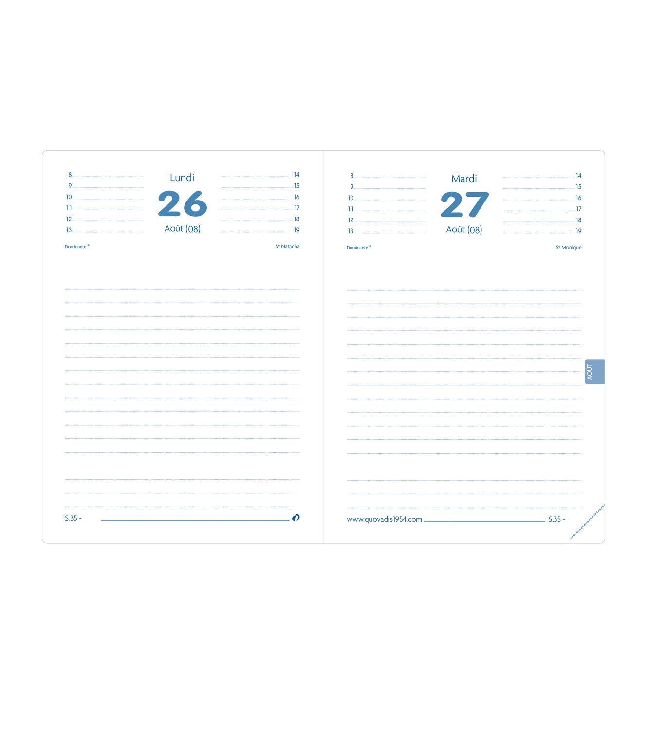 Quo Vadis Textagenda 21 – Agenda Scolaire Journalier 2024-2025, Club Bleu, 1 Jour Par Page, Papier Clairefontaine – Made In France