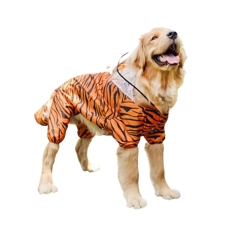Amazon | MEIAOJIA 犬用レインコート しっぽ防水 取り外し可能
