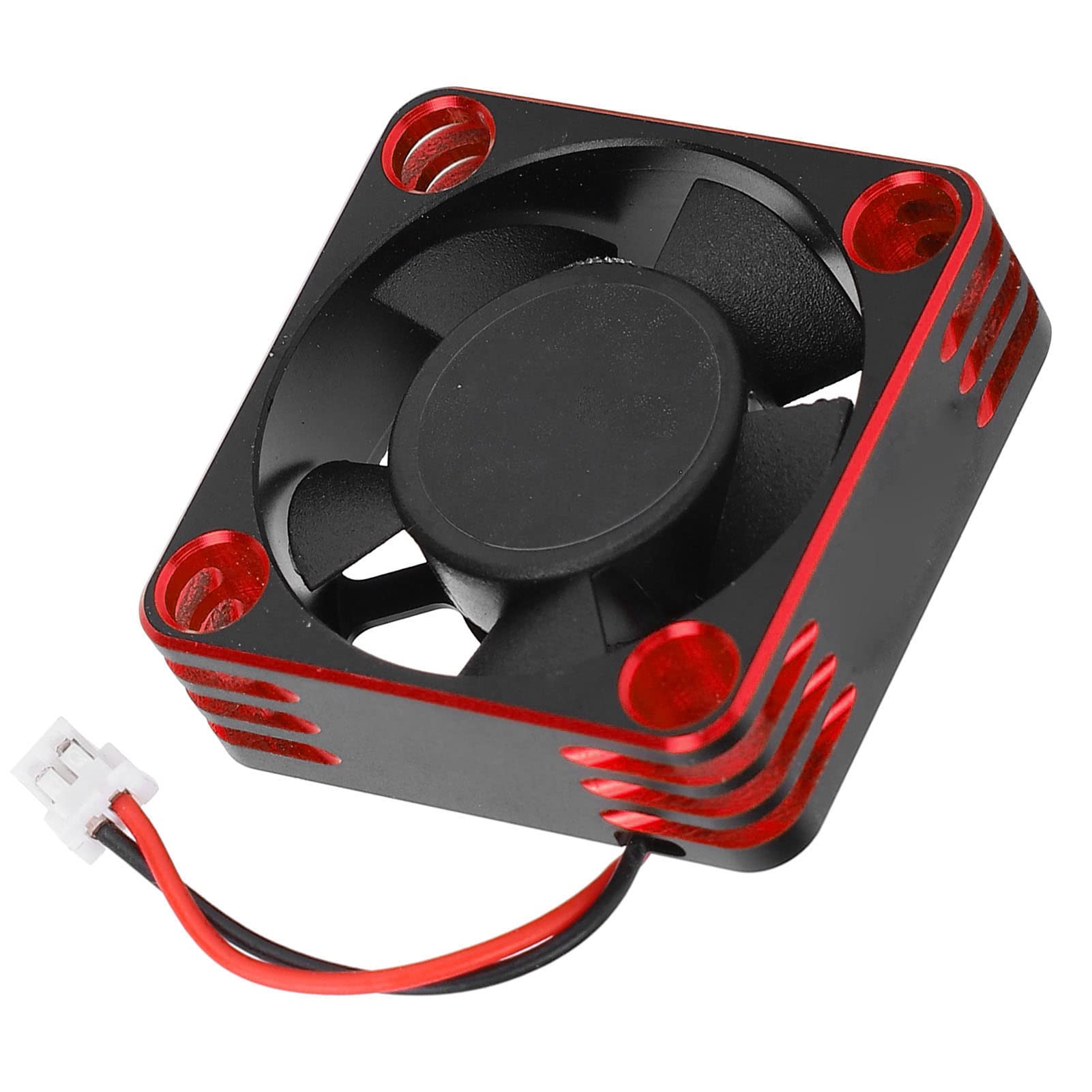 Electric Motor Cooling Fan, Heat Dissipation Effect RC Cooling Fan Quick Connection Cooling Fan for 1/10 1/12 1/8 RC ESC Car (Black Red)