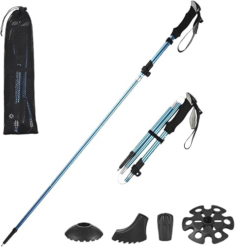 Trekking Pole Lightweight Collapsible Five-fold Walking Stick for Hiking Camping Backpacking