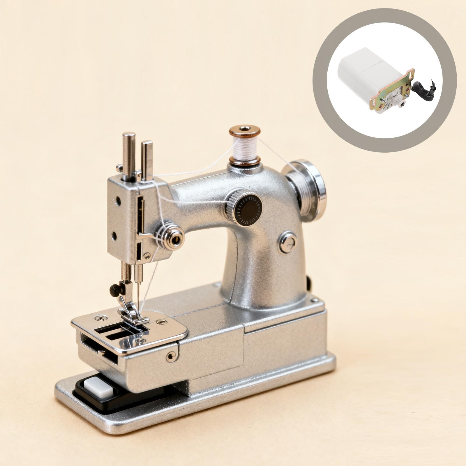 Gadpiparty unità Motore Elettrico Monofase per Macchina da Cucire Domestica, Accessorio in Ferro Bianco Che Aumenta la velocità e Riduce Rumore, per Tessuti Pesanti e Riparazioni Quotidiane