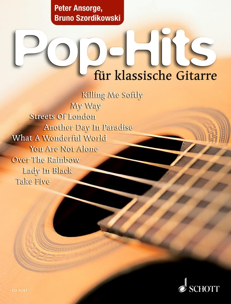 Partition guitare classique Pop-Hits livre de musique 23 morceaux Elvis Phil Collins