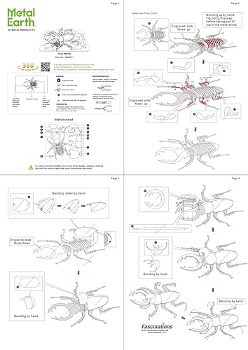Miniatura 7 de Metal Earth Stag Beetle 3D Kit de modelo de metal con pinzas Fascinaciones