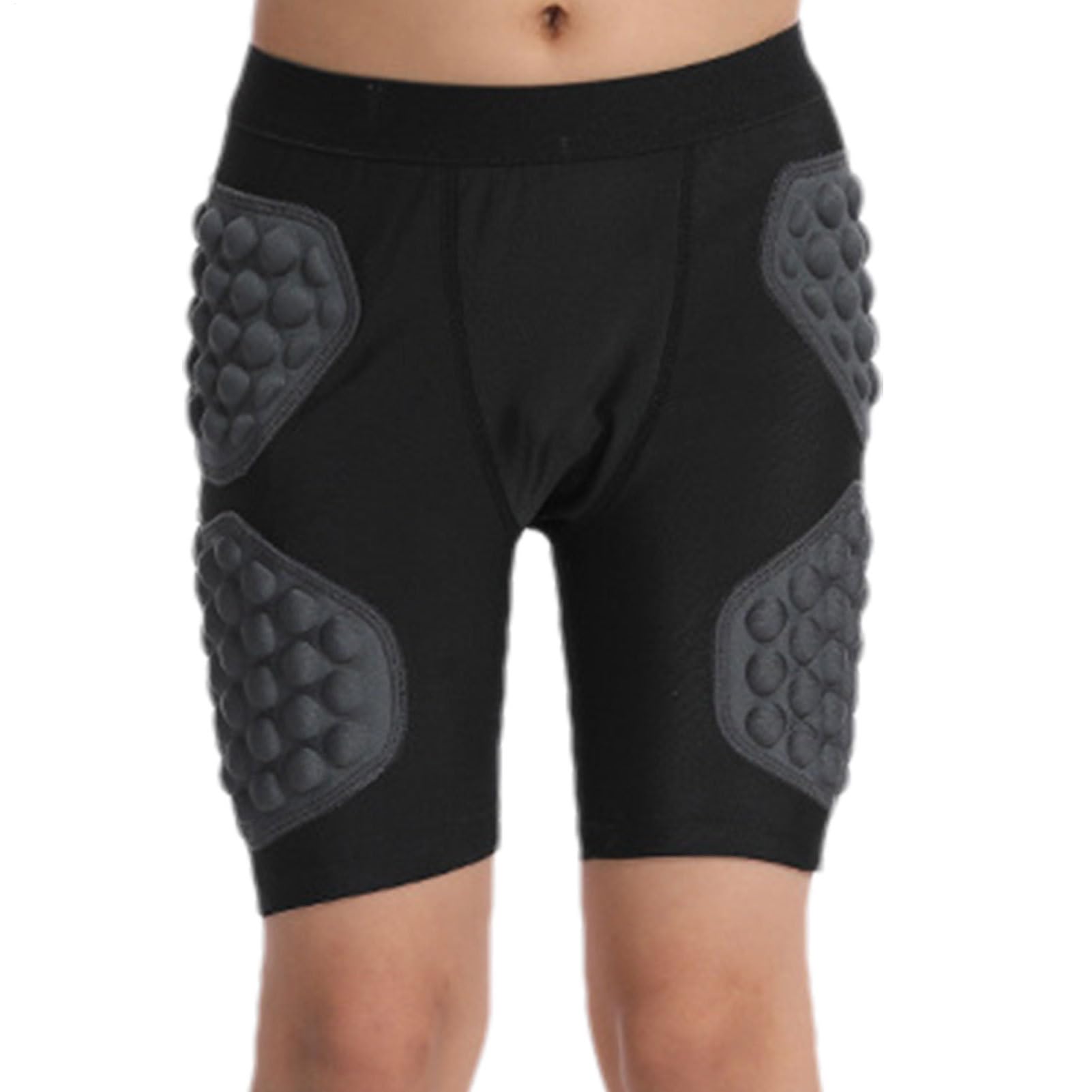 Gepolsterte Untershorts für Jugendliche, Slip-Shorts für Jungen – atmungsaktive Kompressionsshorts mit Hüftpolster – gepolsterte Kompressionsshorts für Jugendliche, 3D-Schutzhose