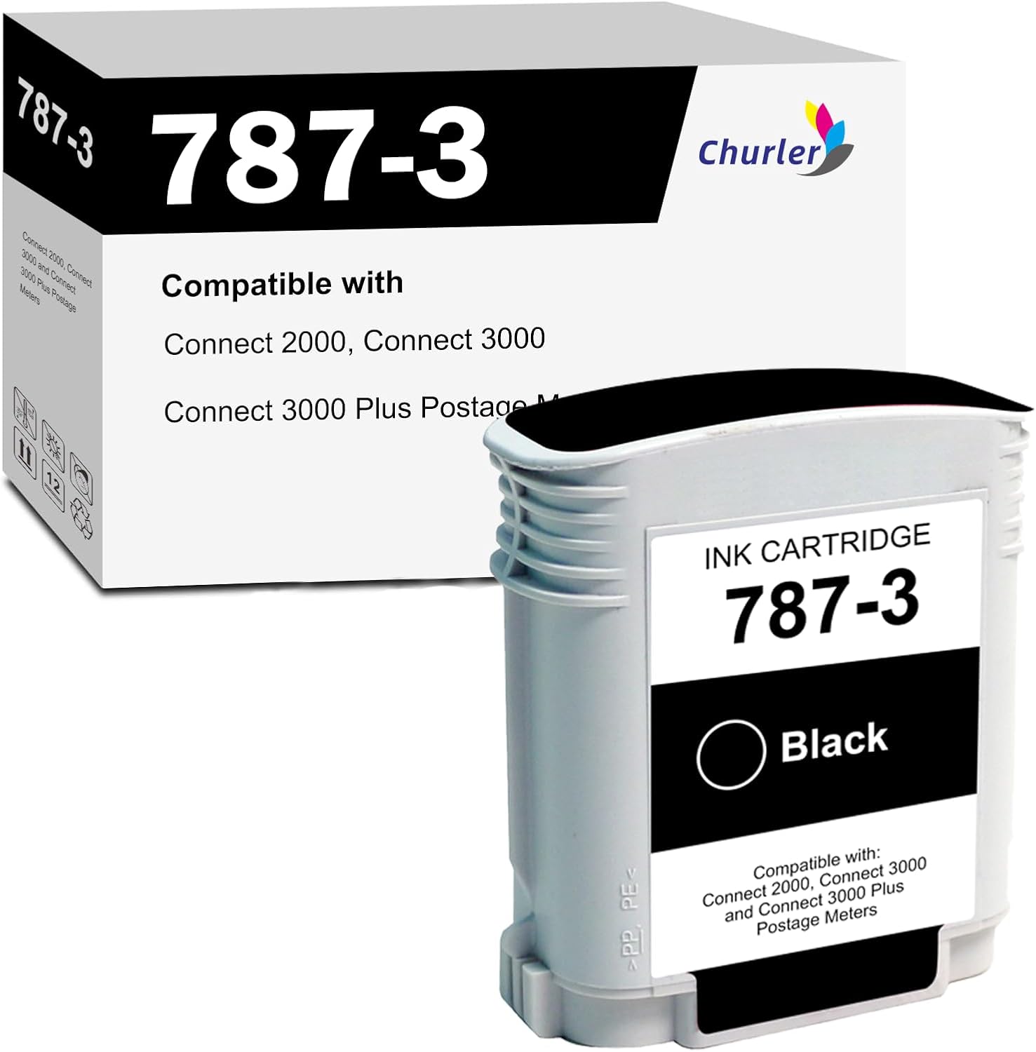 787-3 Black Ink Cartridge Replacements for Pitney Bowes 787-3 Black for Printer Pitney Bowes SendPro Connect+ 1000 2000 3000 Postage Meters
