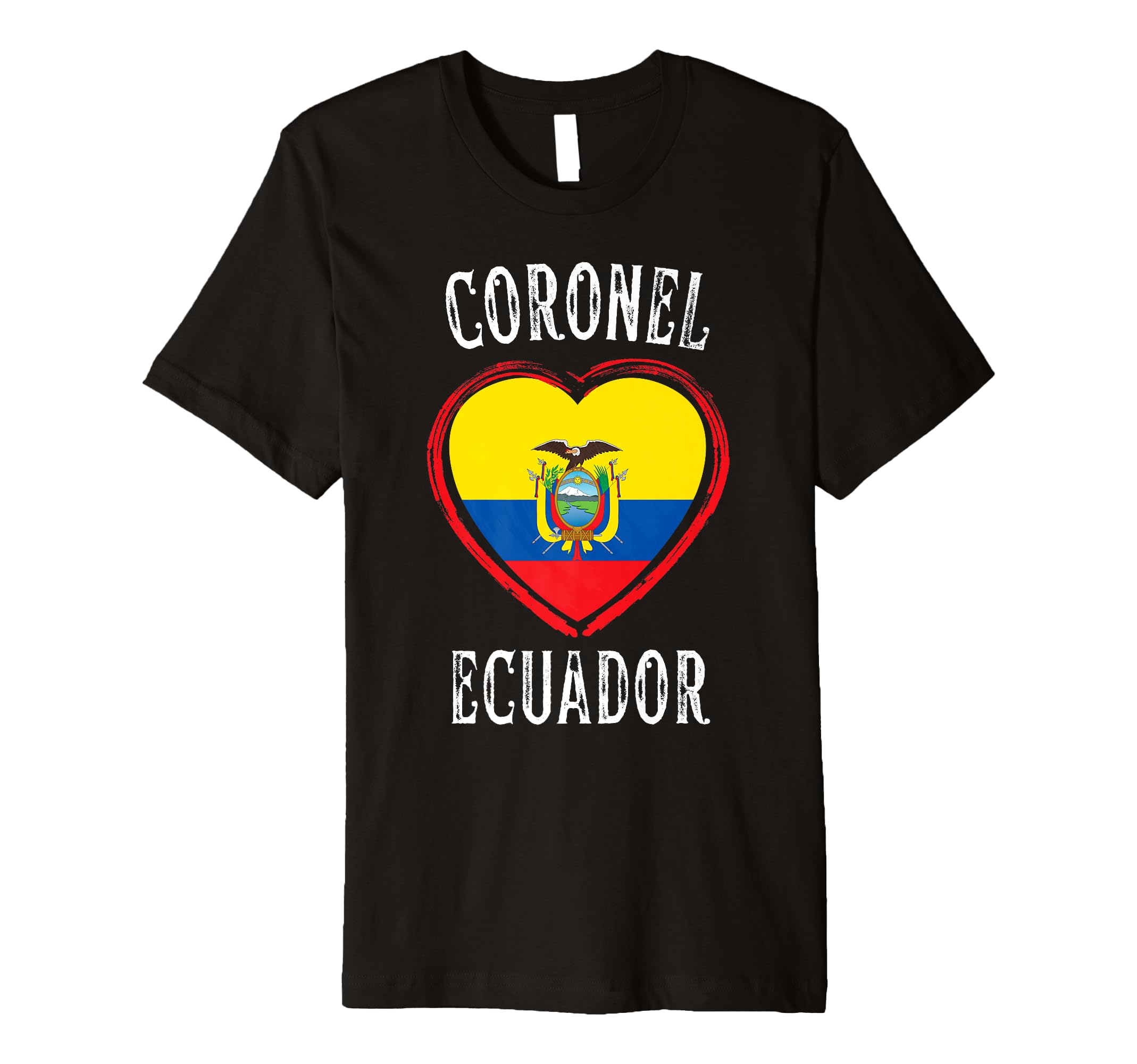 Ecuador Flag Heart Coronel City Premium T-Shirt