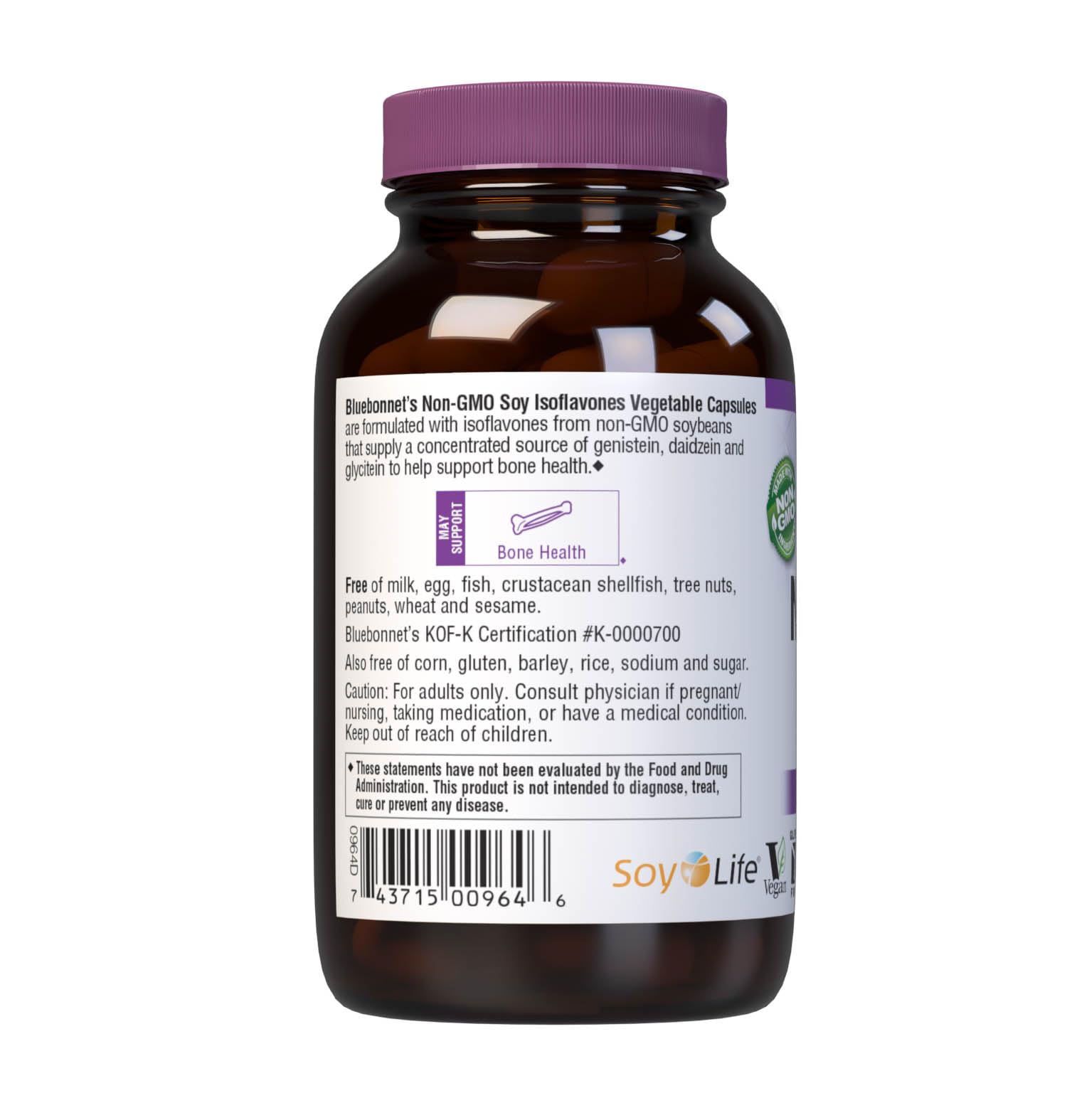 Bluebonnet Nutrition Non-GMO Soy Isoflavones, Bone Health*, Vegan, Kosher Parve, Gluten-Free, 60 Vegetable Capsules, 60 Servings — Amazon image 3