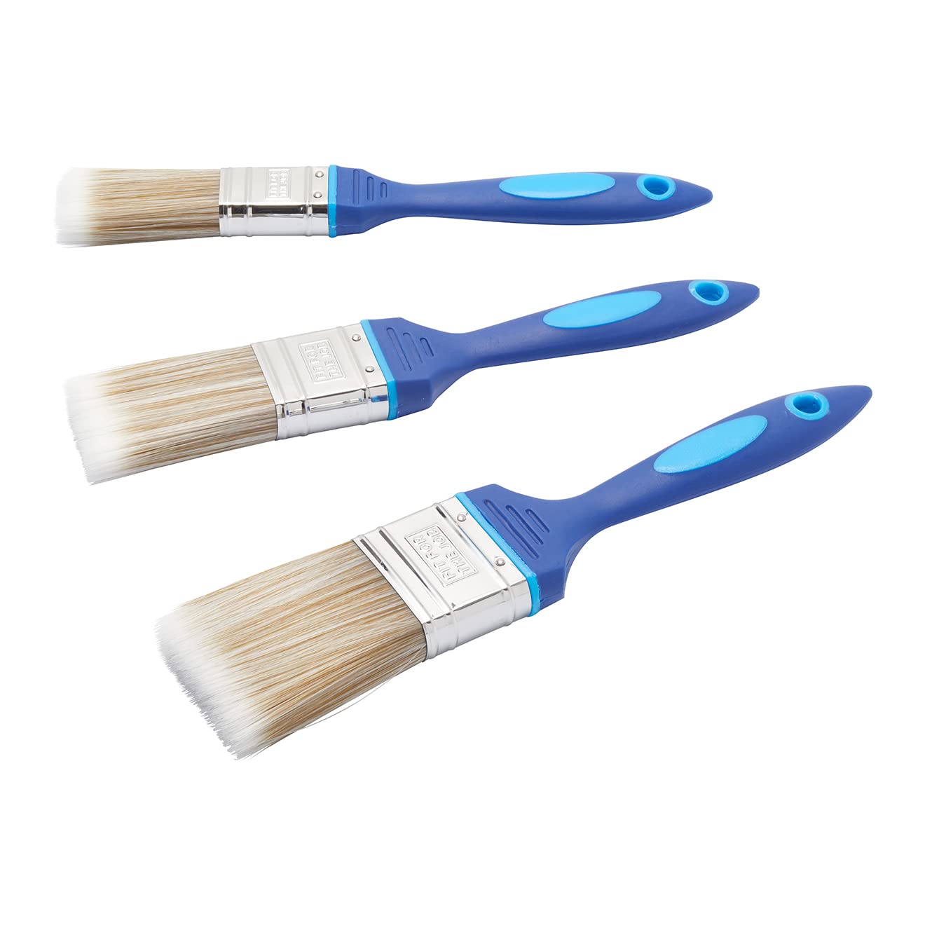 Fit For The Job No Bristle Loss 3 Piece DIY Paint Brush Set For A Smooth Finish with Emulsion, Gloss and Satin Paints on Walls, Ceilings, Furniture, Wood & Metal - contains 1", 1.5", 2" Brushes