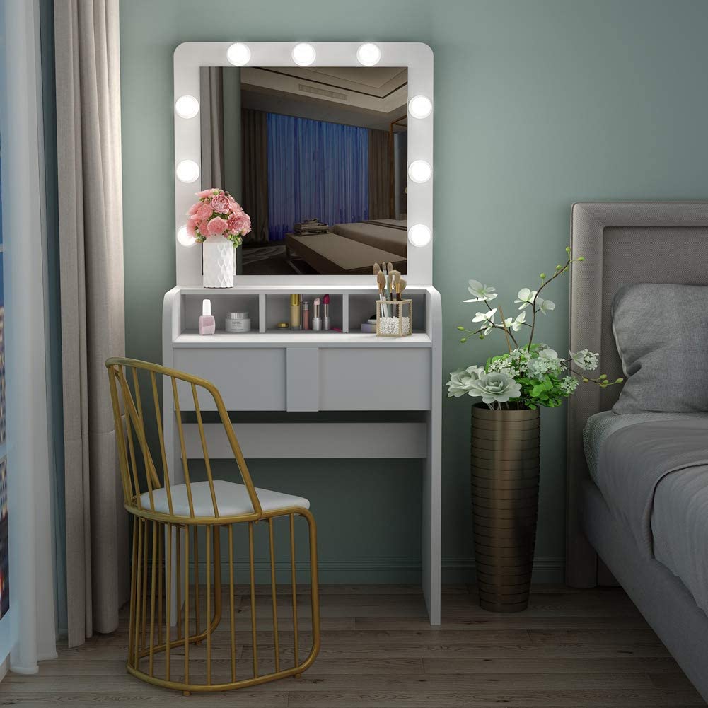 Buy Tribesigns Vanity Table Set with Lighted Mirror, Makeup Vanity