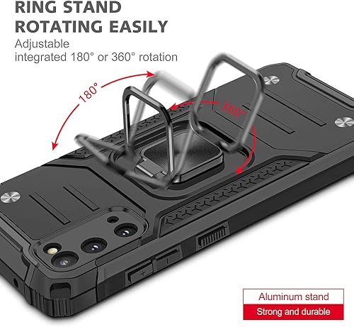 Miniatura 24 de Funda para Samsung S20 FE, Galaxy S20 FE 5G con protector de pantalla: grado militar giratorio de 360° con soporte giratorio a prueba de golpes