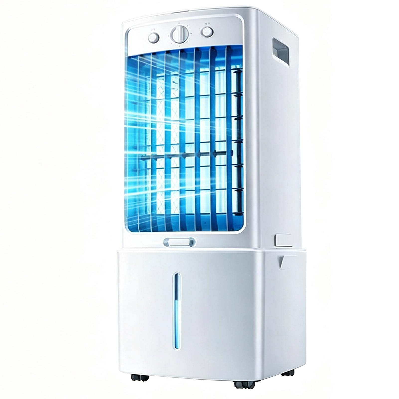 24in Portable Air Conditioners, 2.64 Gal Visible Water Tank, Knob Swamp Cooler, Wide Angle Oscillation for Office Home
