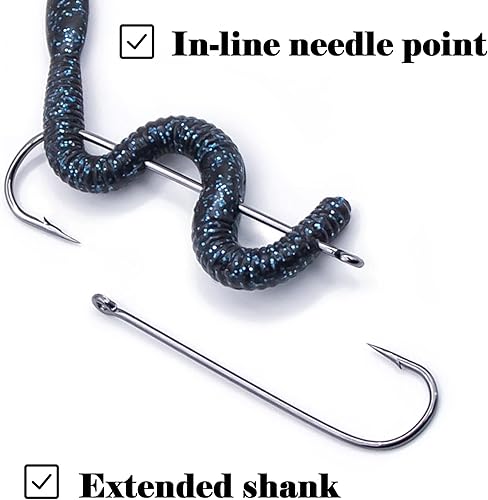 Miniatura 4 de FishTrip Crappie Panfish - 100 ganchos de pesca Aberdeen, alambre de luz de mango largo para peces lunes, trucha de bajo pequeño, tamaño 12 # 10 # 8