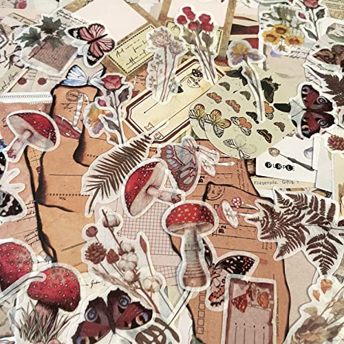 200 Pcs Journaling Scrapbooking Supplies Kit Aesthetic Vintage Scrapbook Sticker For College Bullet Notebook Diy Picture Frames（Plant） #TOP5