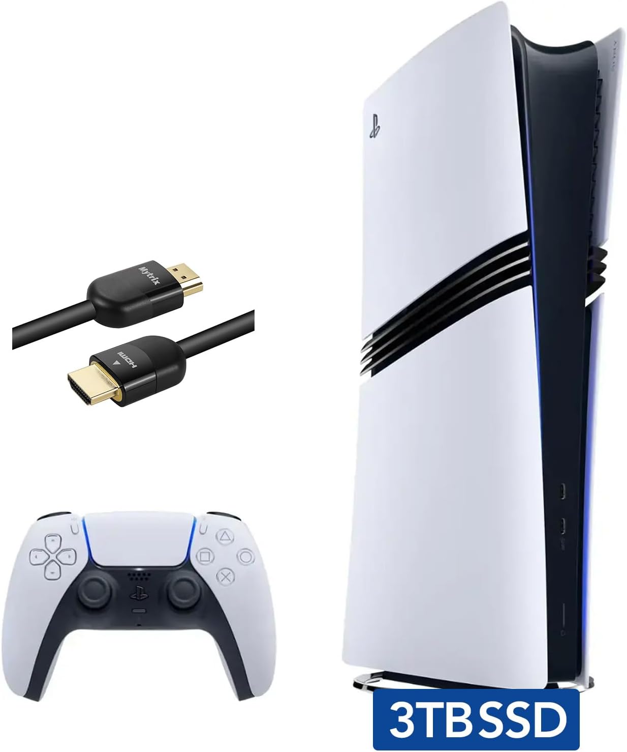 PlayStation 5 Pro with 3TB SSD Storage, Wireless Dualsense Controller - PS5 Pro Gaming System, White (Renewed) [video game]
